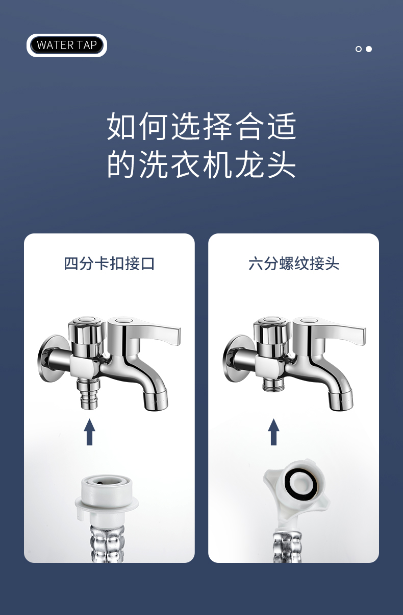 全铜洗衣机水龙头 家用加长特厚快开水龙头 一进二出洗衣机水龙头详情5