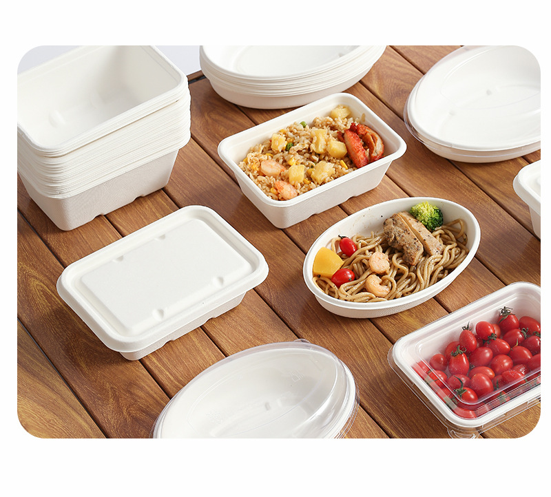 50套网红固体杨枝甘露芒果船酸奶包装盒外卖野餐沙拉纸浆餐盒椭圆详情11