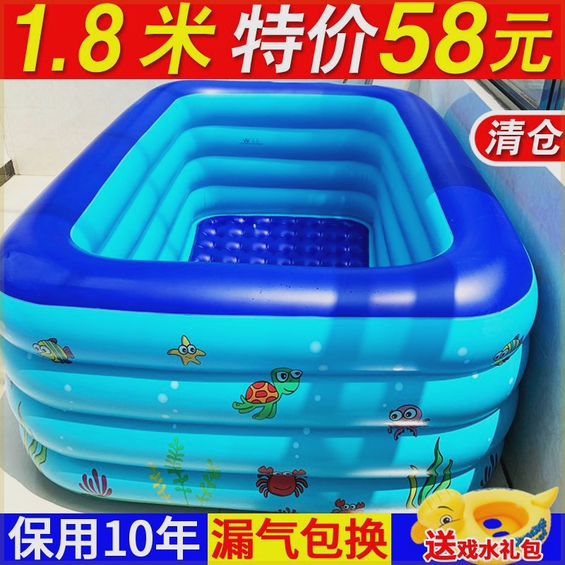 Inflatable swimming pool for infants and children, folding bath bucket for home babies and families, thickened outdoor water play pool for children and adults details Picture