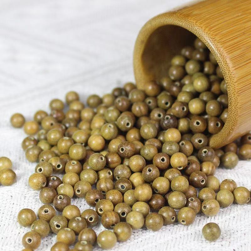 diy green sandalwood loose beads, old mountain sandalwood bracelet and string accessories, 6mm and 8mm small beads wholesale loose batch Buddhist beads pic 6
