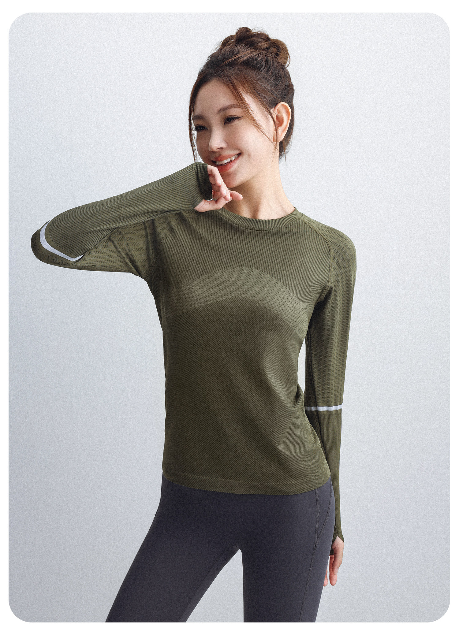 Pilates yoga wear for women, slimming, elastic, breathable, long-sleeved, quick-drying exercise and fitness wear pic 12