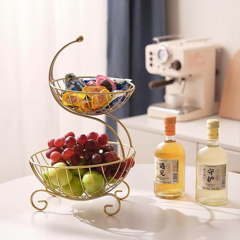 铁艺网红水果篮北欧风格客厅茶几果盘家用现代风创意零食收纳篮