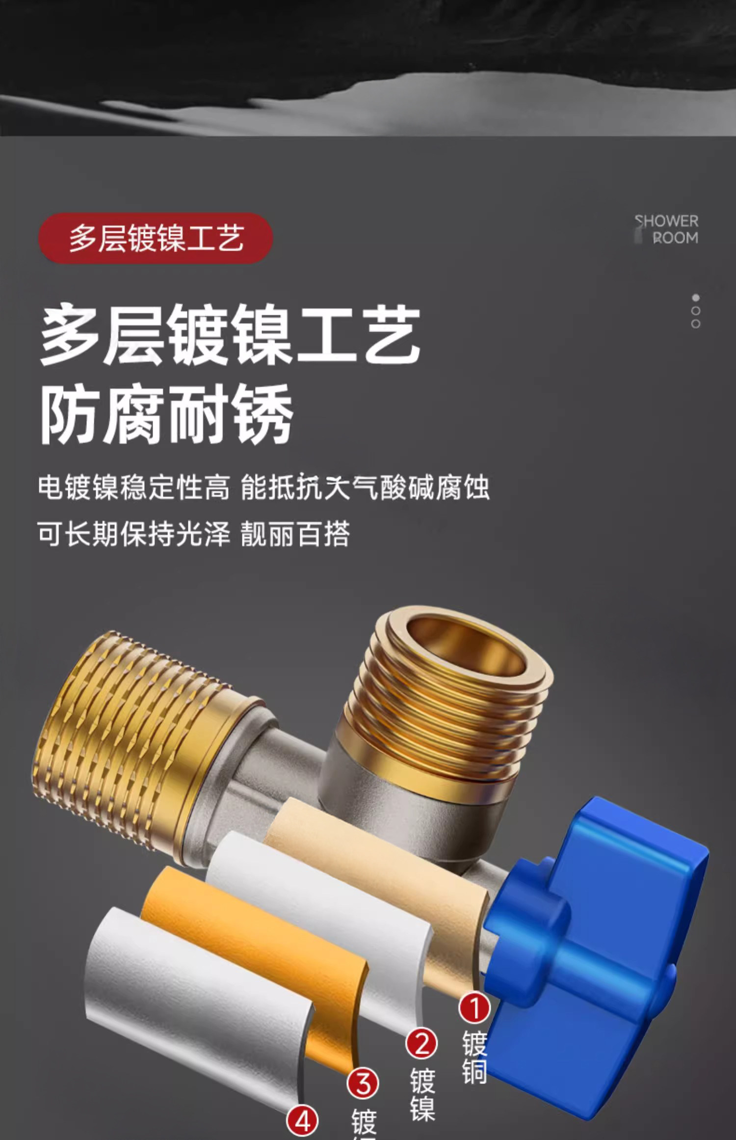 黄铜大流量角阀冷热水马桶燃气热水器浴室球芯球阀4分家用三角阀详情12