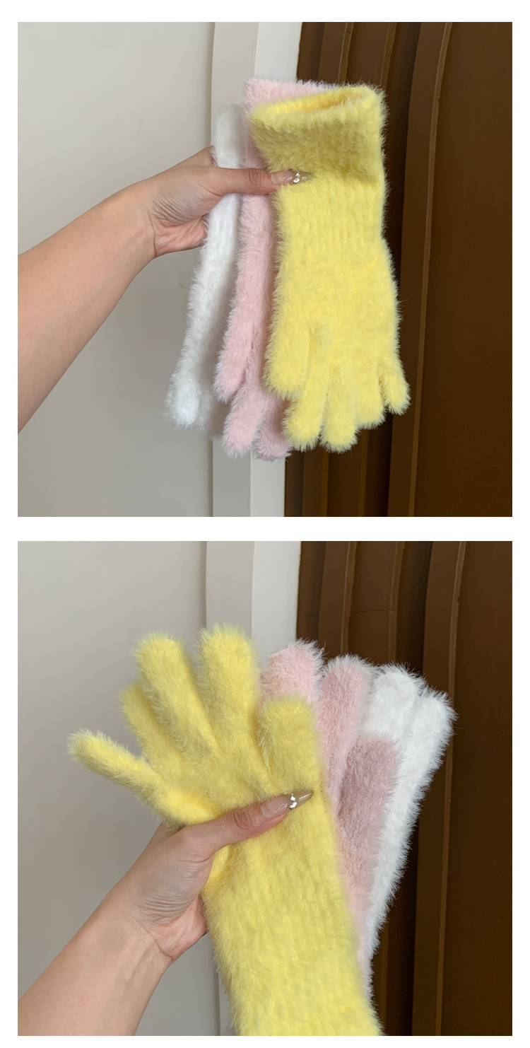 2025新款韩系可爱毛绒手套女冬季加厚保暖防寒露指可触屏手套学生详情19