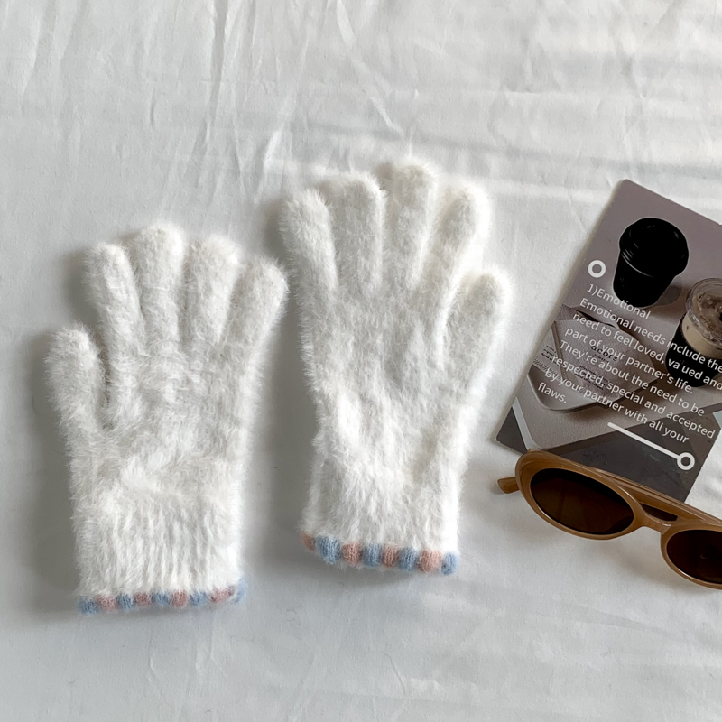2025新款韩系可爱毛绒手套女冬季加厚保暖防寒露指可触屏手套学生详情18