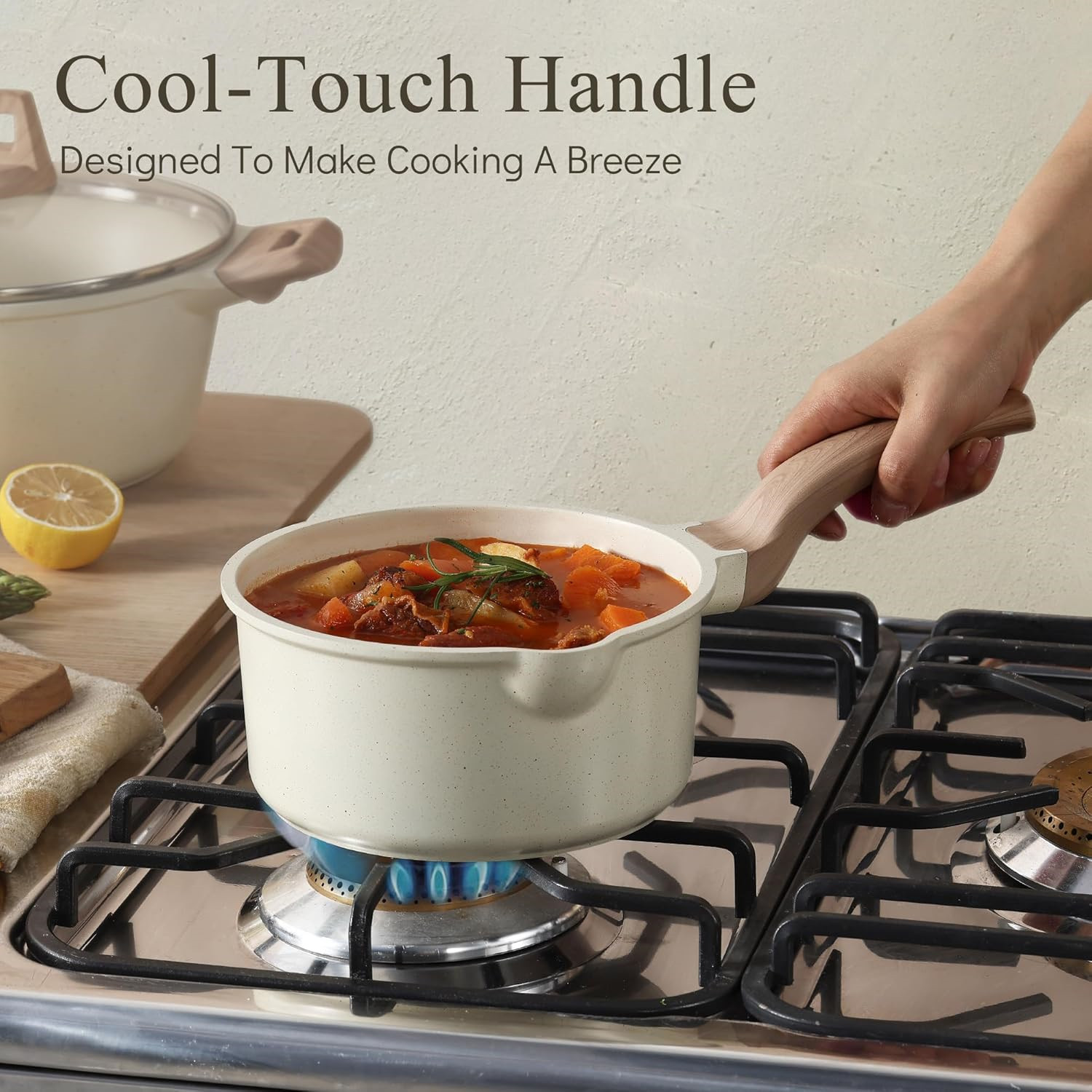 Saucepan Sauce Pan Milk Pan Cooking Nonstick Stone Coating Specification image