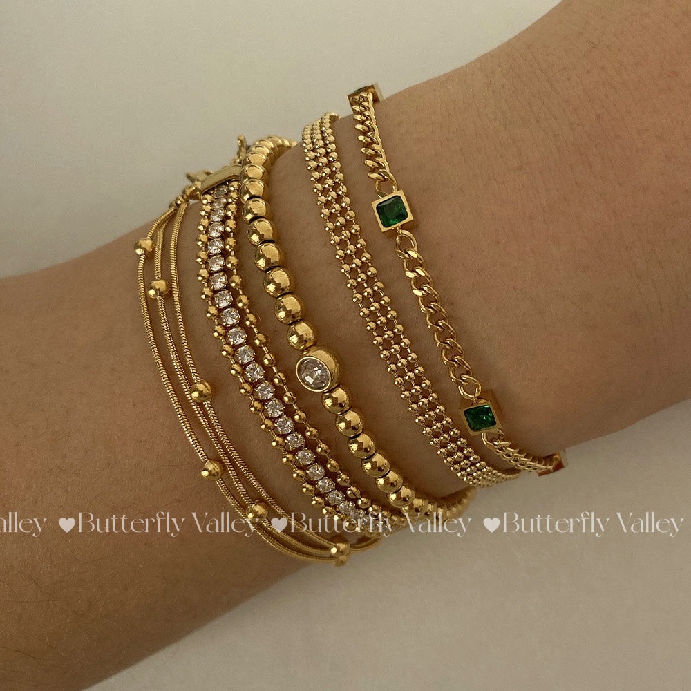 New fashionable zircon titanium steel light luxury bracelet from INS in Europe and America, 18k, non-fading, super shiny, high-end and elegant ladygirl jewelry