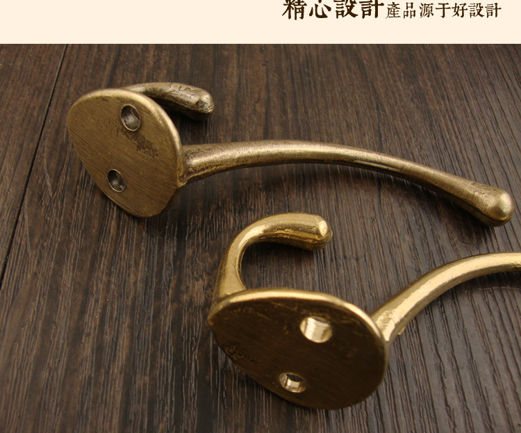 Chinese-style antique pure copper solid coat hook, retro hook, wall hook, coat hook, distressed hook, bathroom coat hook pic 5