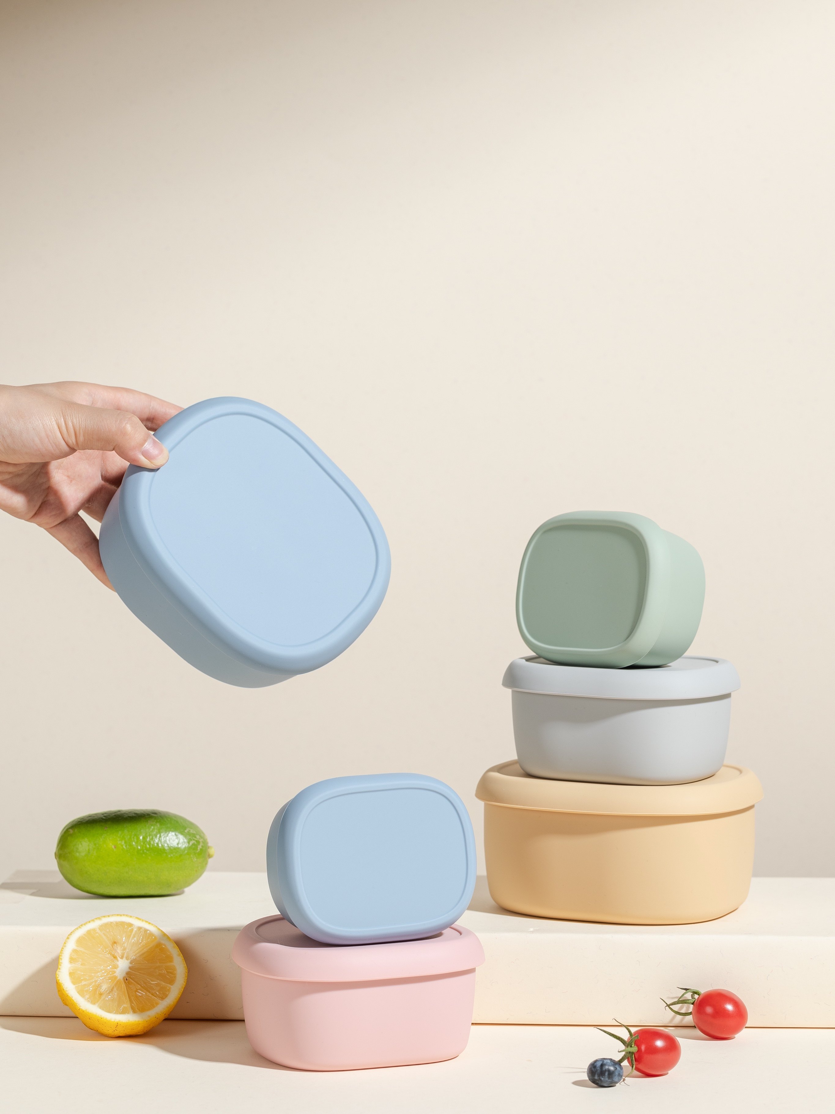 Korean food silicone lunch boxes, microwave preservation boxes, square storage boxes, sealed student and children's lunch boxes and baby food boxes Item Picture