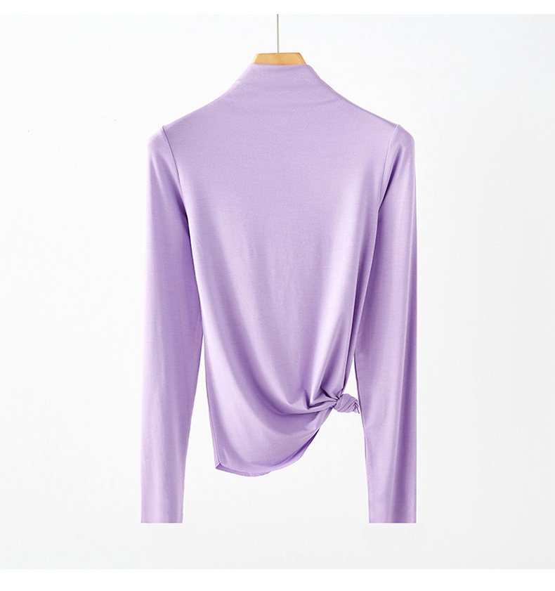 打底衫女春秋莫代尔半高领洋气长袖内搭春夏修身百搭t恤秋衣上衣详情29