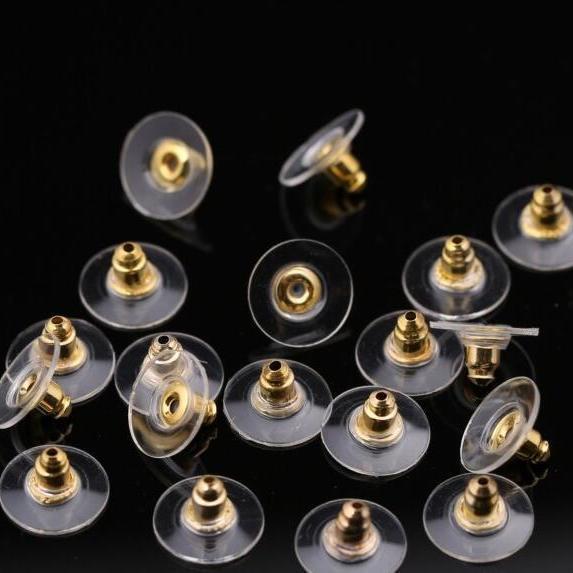 100个子弹头防过敏耳堵耳塞耳钉后塞透明硅胶塑料耳堵防掉耳帽详情5