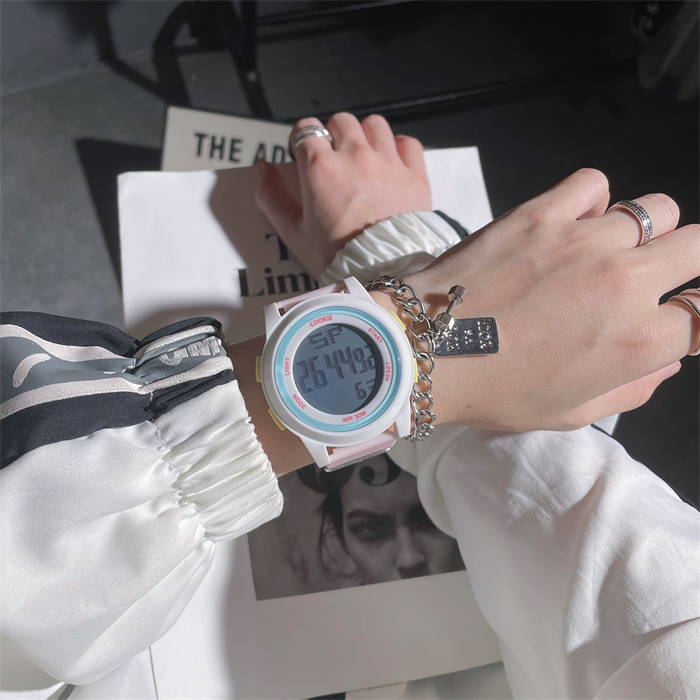 学生党手表女款ins风高颜值女生初中生简约百搭运动独角兽电子表详情3
