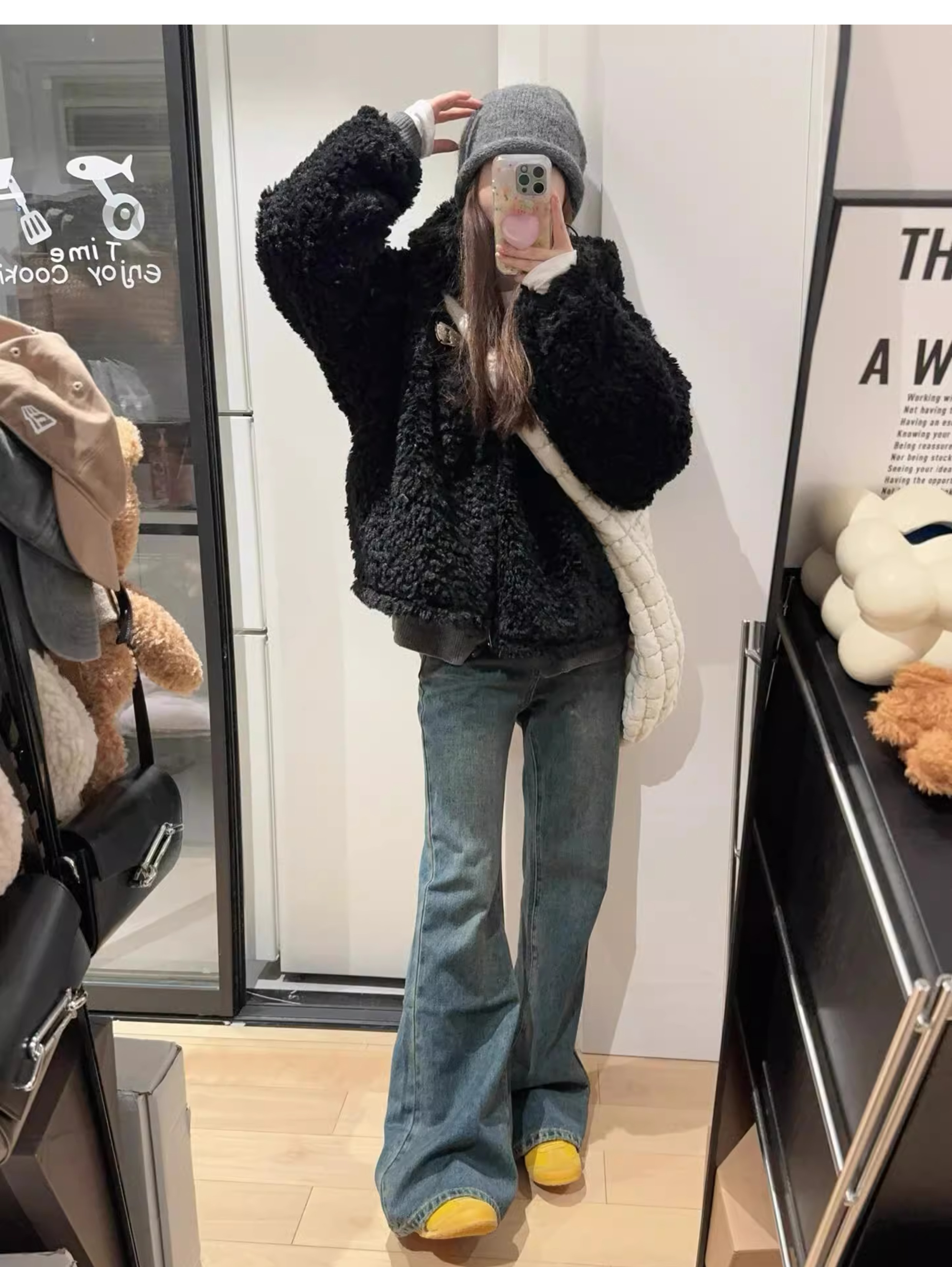 美式兔耳朵毛绒连帽皮草毛毛外套女冬季2024新款可爱宽松加厚上衣详情10