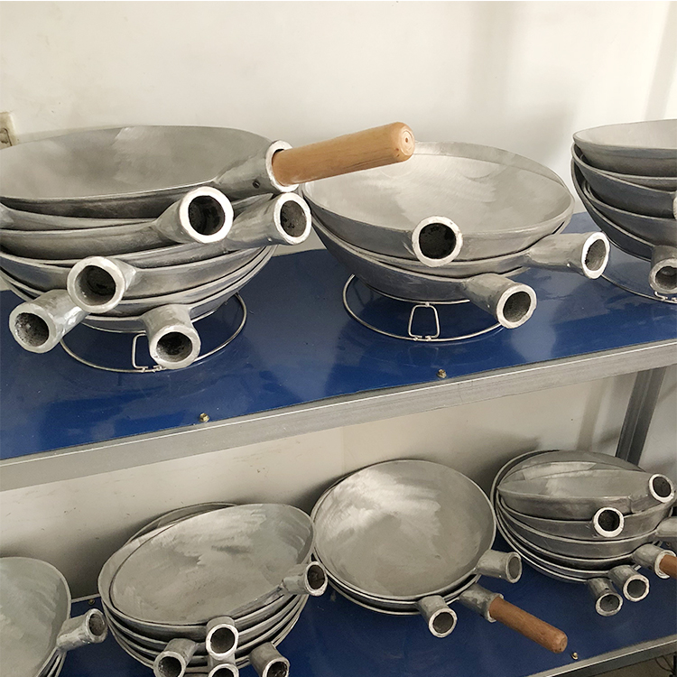 6S flat-bottomed aluminum pan, commercial scallion braised sea cucumber aluminum stir-frying pan, thickened handcrafted aluminum ladle-shaped frying pan, hotel special heat for stewing sauce pic 1