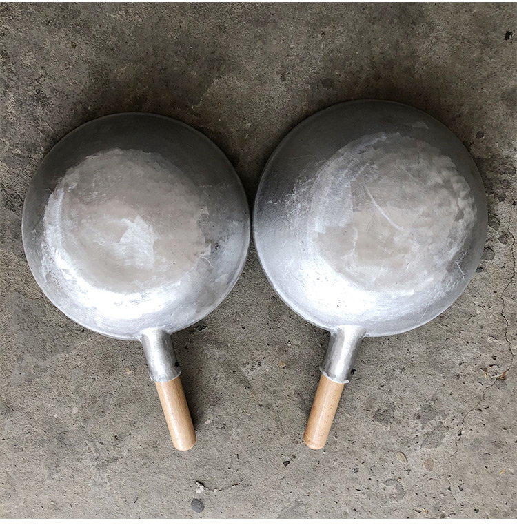 6S flat-bottomed aluminum pan, commercial scallion braised sea cucumber aluminum stir-frying pan, thickened handcrafted aluminum ladle-shaped frying pan, hotel special heat for stewing sauce pic 7