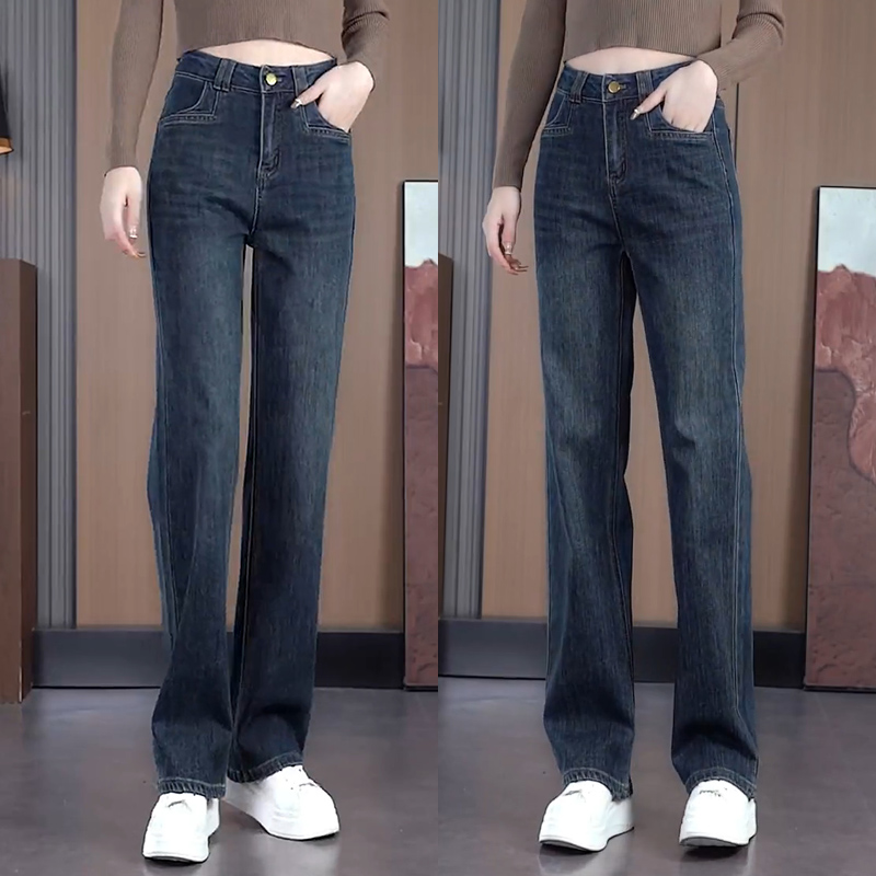 Laid-back and relaxed style jeans, loose wide-leg pants, women's spring and autumn pants, 2024 new large-sized high-waisted straight-leg pants Application Scenario