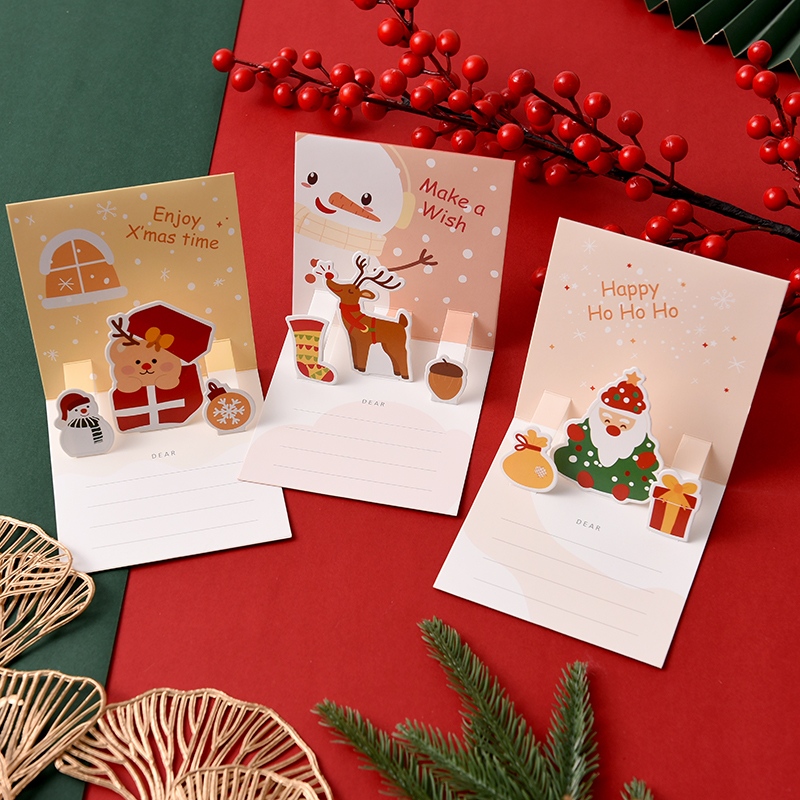 New high-end 3d Christmas stereoscopic greeting card, creative and sophisticated diy gift, festival gratitude and blessing small card Specification image