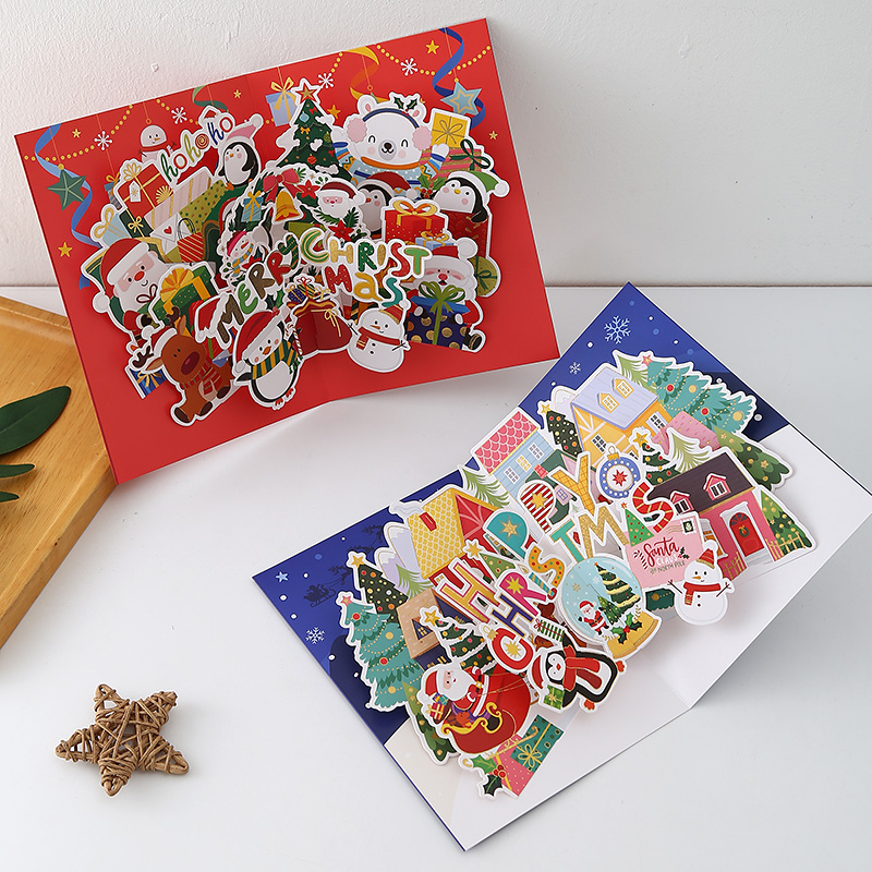 New high-end 3d Christmas stereoscopic greeting card, creative and sophisticated diy gift, festival gratitude and blessing small card details Picture