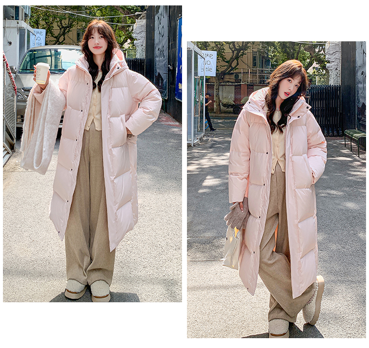 正品长款羽绒服女冬季2025新款超长过膝情侣宽松加厚90白鸭绒外套详情60