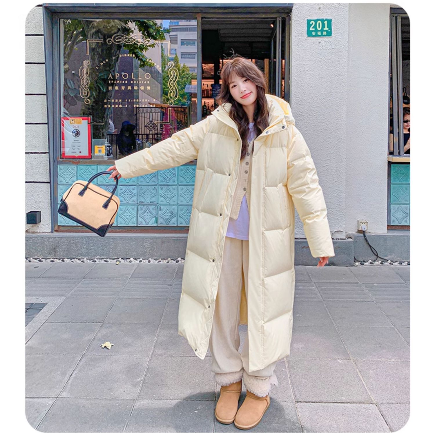 正品长款羽绒服女冬季2025新款超长过膝情侣宽松加厚90白鸭绒外套详情35