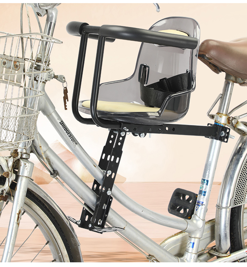 山地车宝宝安全坐公路车代驾折叠车弯梁单车凳自行车儿童座椅前置详情14