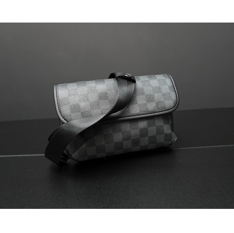 男士格子单肩包潮流斜挎包男生街头时尚挎包学生小包个性邮差包新详情9