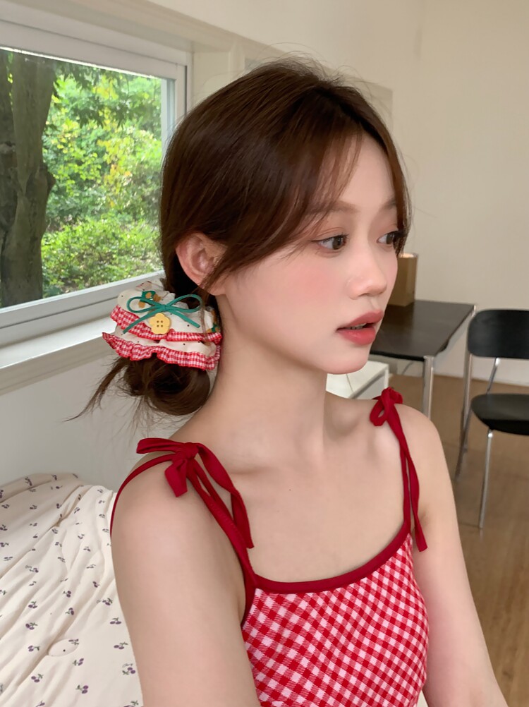 Sweet lace large intestine hair band, cute and sweet girl, high appearance level, hair band, student hair tie, early spring hair accessory pic 10