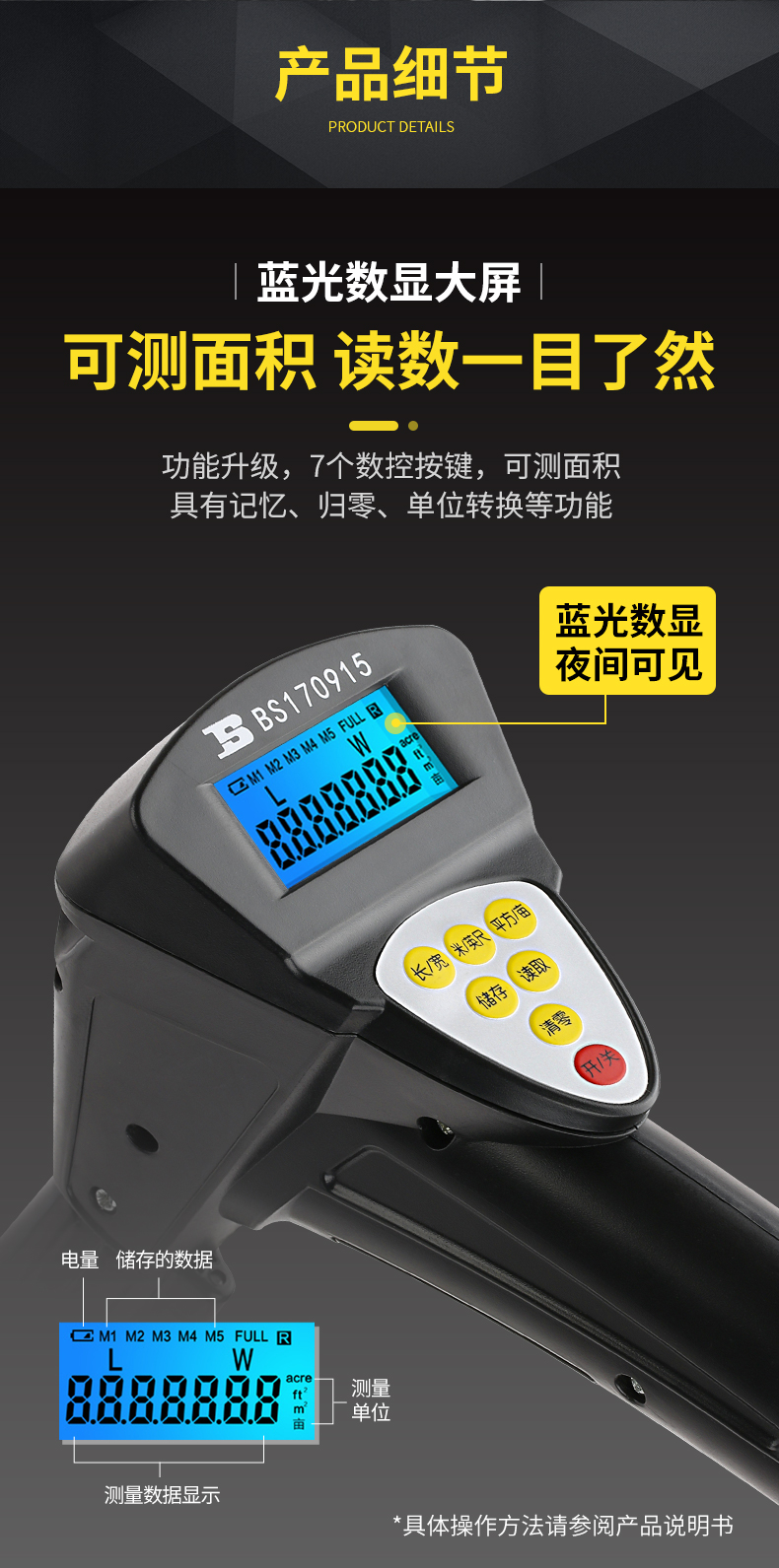 波斯手推滚轮式高精度数显机械测距轮车工程测量仪器滚尺 测距仪详情5