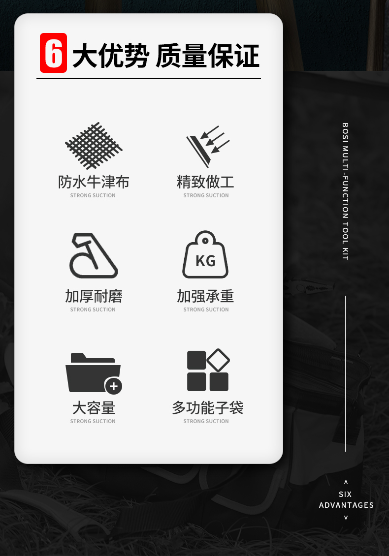波斯多功能电工维修帆布大号加厚牛津布耐磨单肩五金工具 工具包详情3