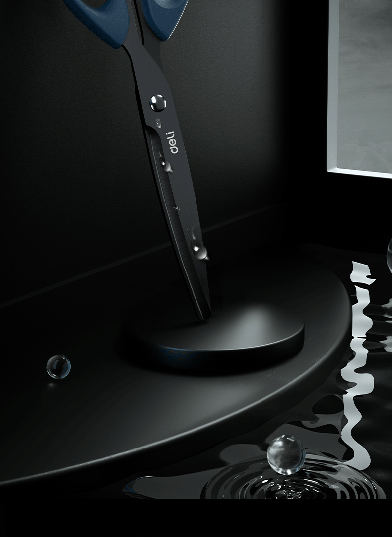 得力剪刀黑刃剪刀不锈钢剪子小剪刀美工办公用品拆快递剪纸刀批发详情5