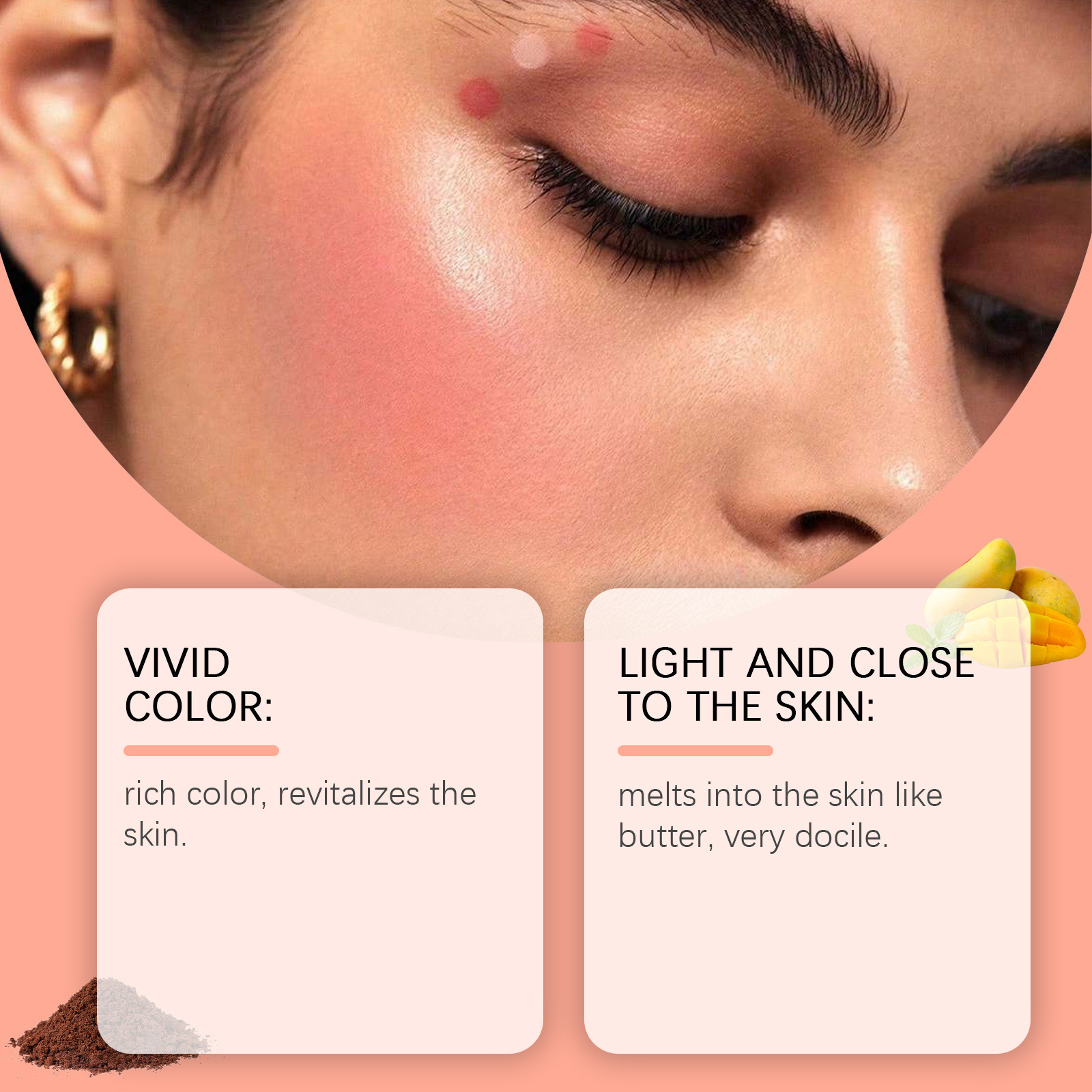 EELHOPE Butter Moisturizing Blush, nude makeup brightening, Contouring, Swelling Color, long-lasting matte Blush, Contouring makeup details Picture
