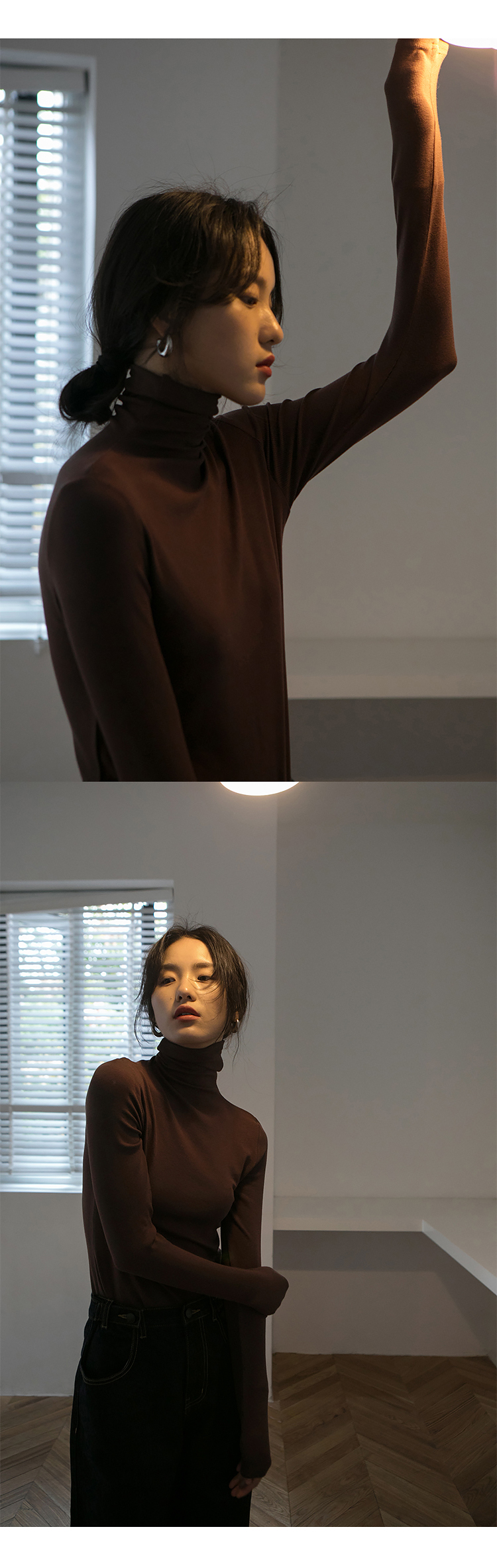 1313内搭王 加绒款七色堆堆高领弹力打底衫女秋季黑咖杏色长袖T恤详情19