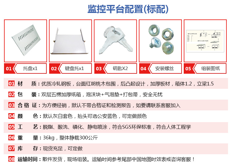 Double-panel monitoring console, control platform, work dispatch, security operation console, single-panel three, four or six panels, high three-sided wooden handrails pic 8