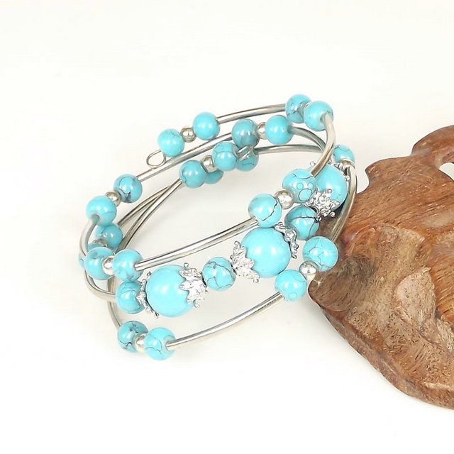 民族风云南西藏尼泊尔复古饰品手镯藏饰彩珠多层手链K811详情7