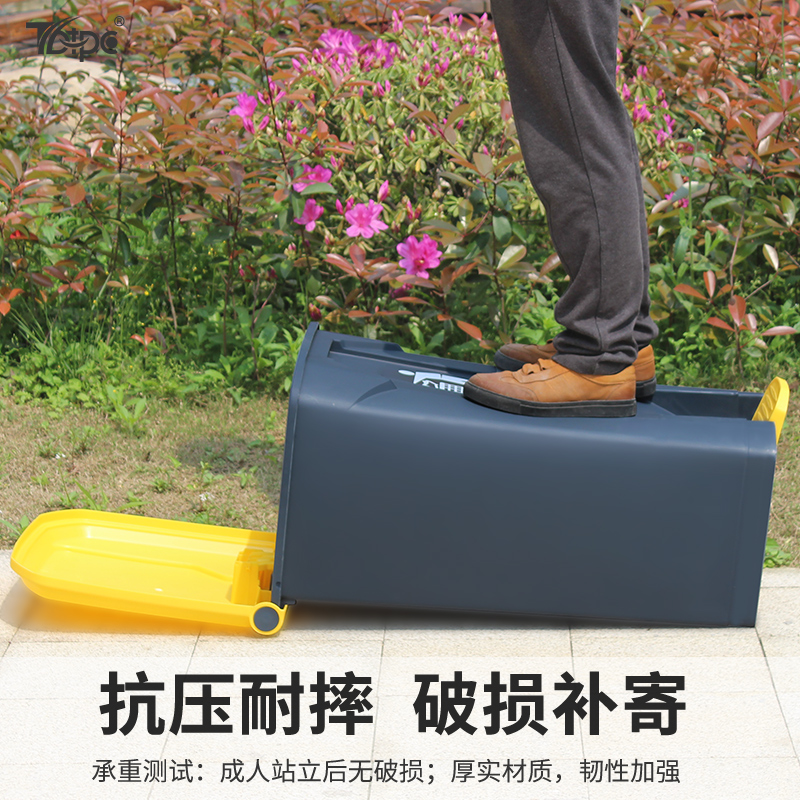 Foot-operated trash can, large commercial, catering, office, outdoor, household, toilet with lid, kitchen special details Picture