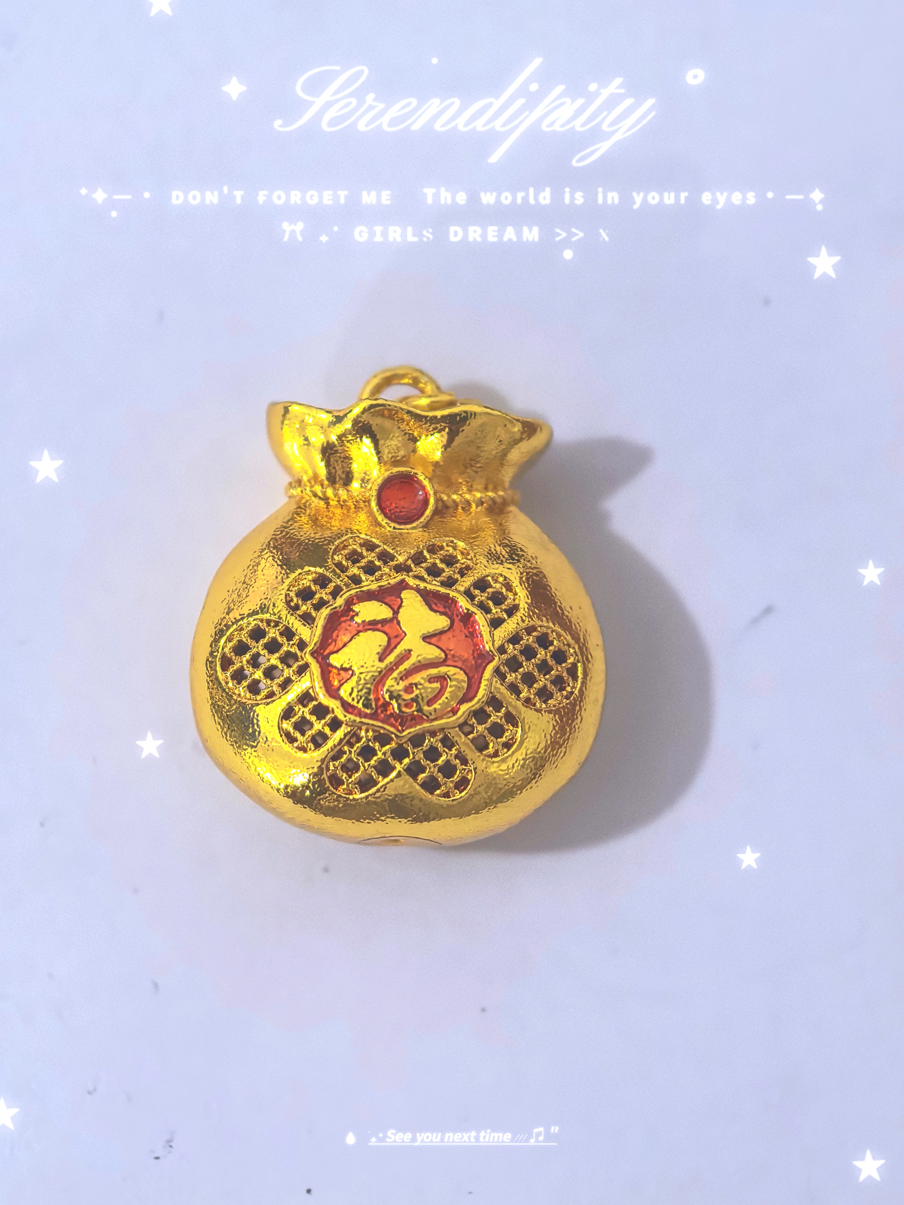 杨幂同款新中式项链葫芦镂空雕花吊坠金色福字古法福袋百搭项链女详情5