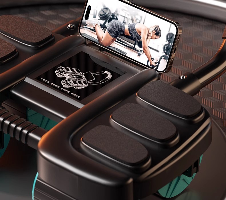 新款六肘撑健腹轮自动回弹练腹肌练肚子四轮卷腹器男运动健身器材详情16