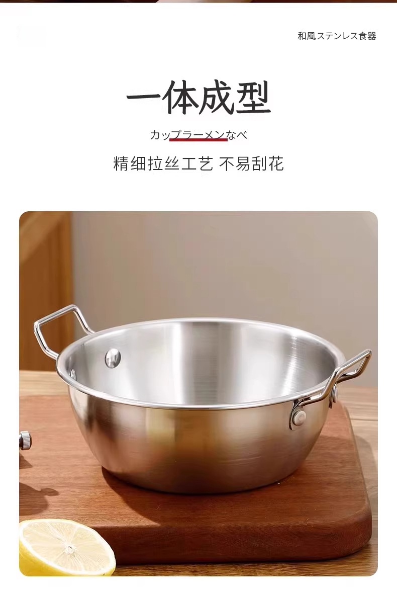 Stainless steel double-ear bowl, instant noodle bowl, thickened cooking bowl, snack salad bowl, high appearance level, cartoon pattern large head spoon pic 10
