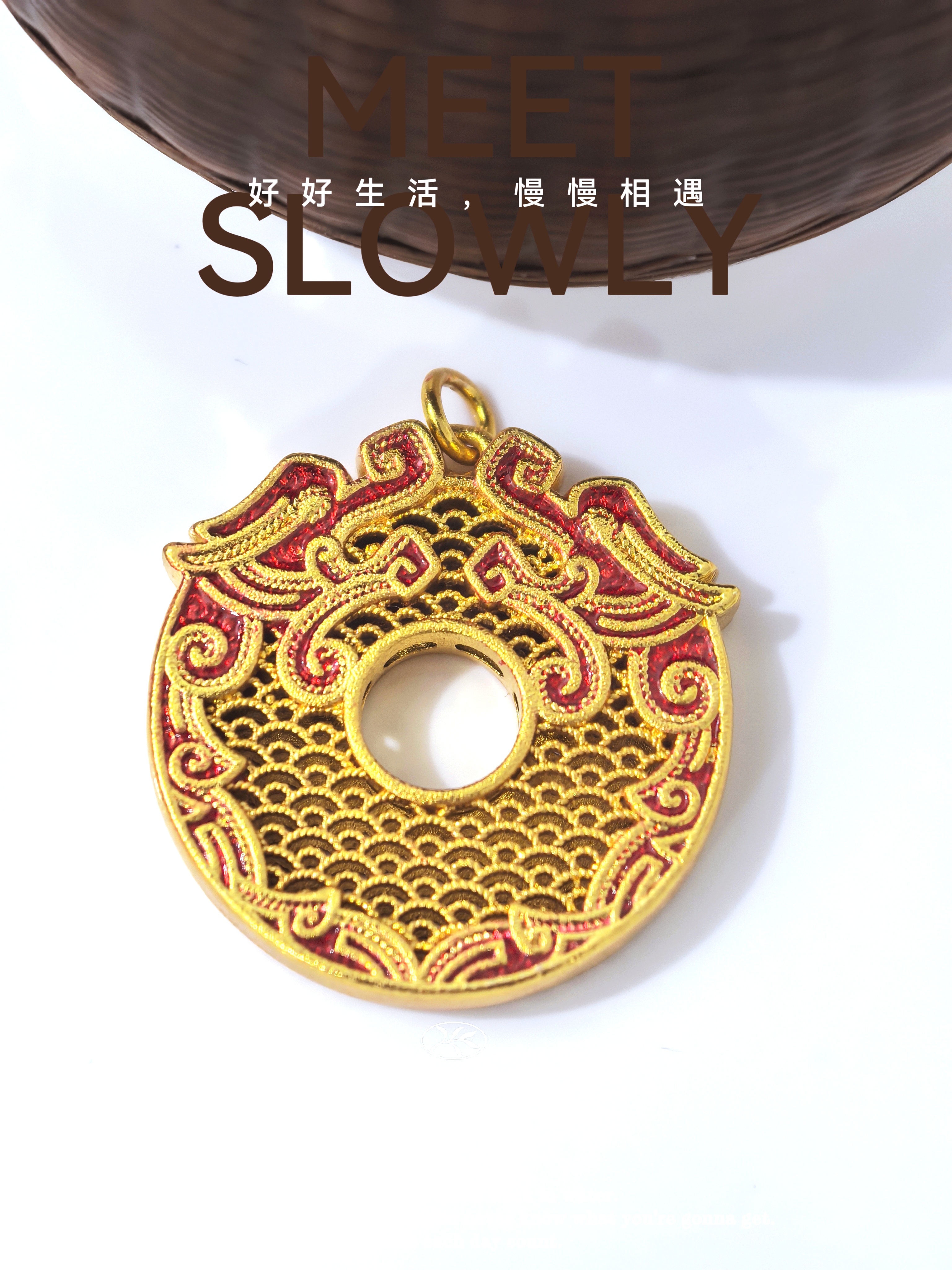 古法金双龙戏珠吊坠手工DIY吉祥如意龙纹配件详情3