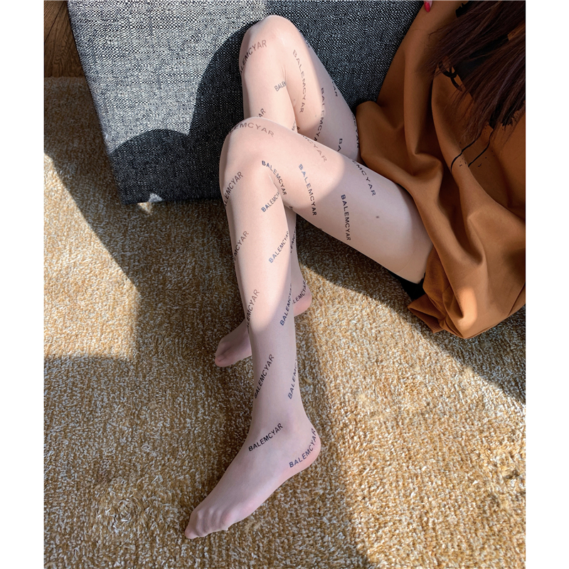 黑丝袜女夏薄款巴黎b字母菠萝任意剪连裤袜性感防勾丝打底袜批发详情50