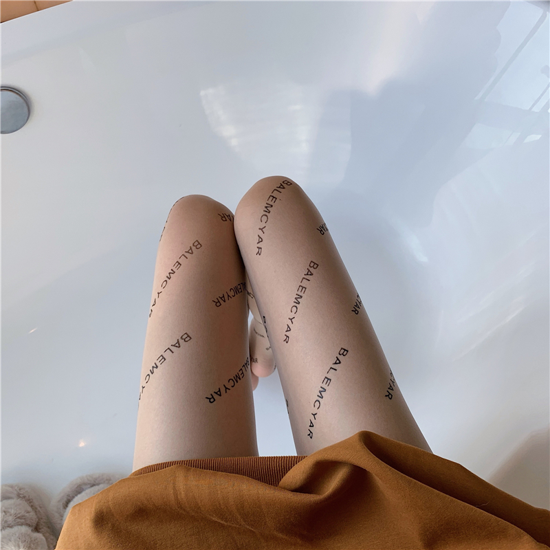 黑丝袜女夏薄款巴黎b字母菠萝任意剪连裤袜性感防勾丝打底袜批发详情40