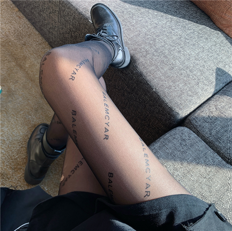 黑丝袜女夏薄款巴黎b字母菠萝任意剪连裤袜性感防勾丝打底袜批发详情24