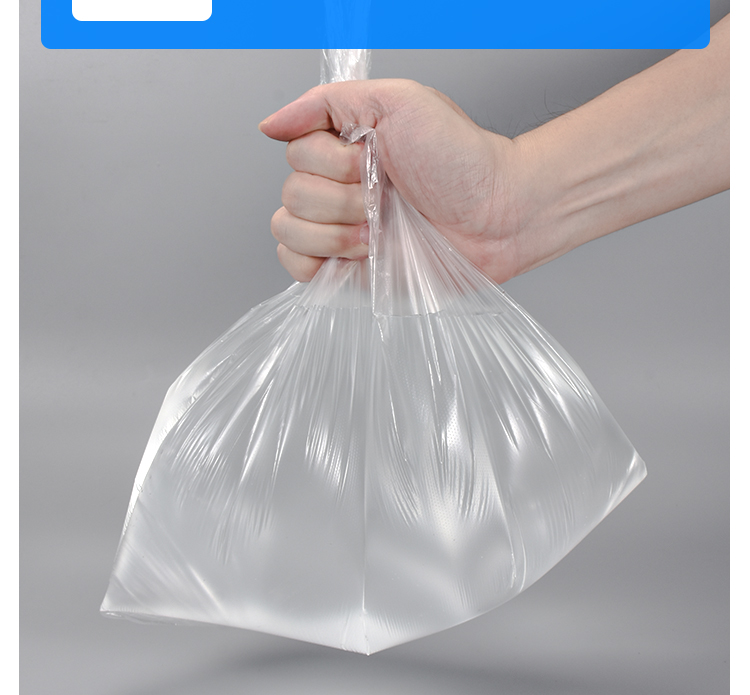 批发26*41透明外卖打包袋 手提背心加厚可打标签 食品厨房垃圾袋详情17