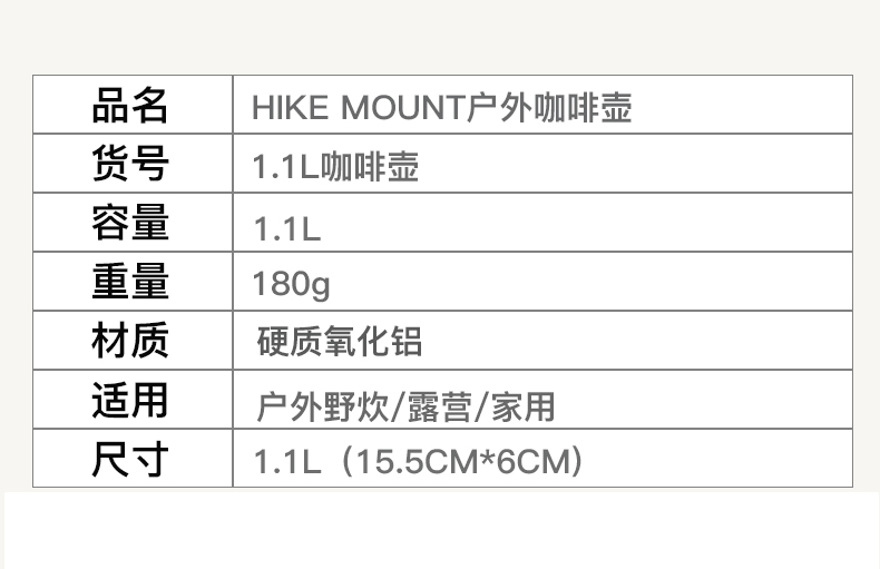 户外野营咖啡壶茶壶登山垂钓野炊野餐烧水壶开水壶大容量便携式详情13