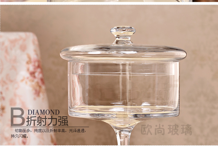 批发欧式透明玻璃蛋糕盘糖果罐高脚托盘防尘罩婚庆创意家居甜品台详情14