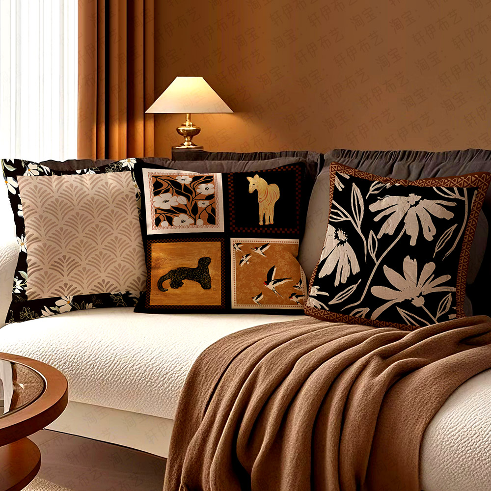 Chinese-style sofa cushions, high-end backrest pads, headrest covers, new car pillow pads, core-filled backrest pads Application Scenario