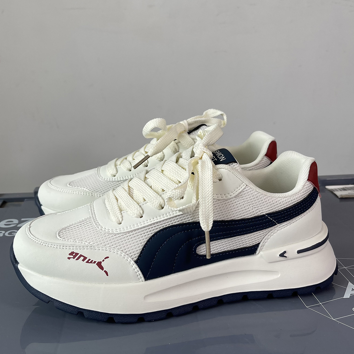 ins潮鞋子男拼色休闲时尚低帮老爹鞋男士夏季新款网面透气跑步鞋