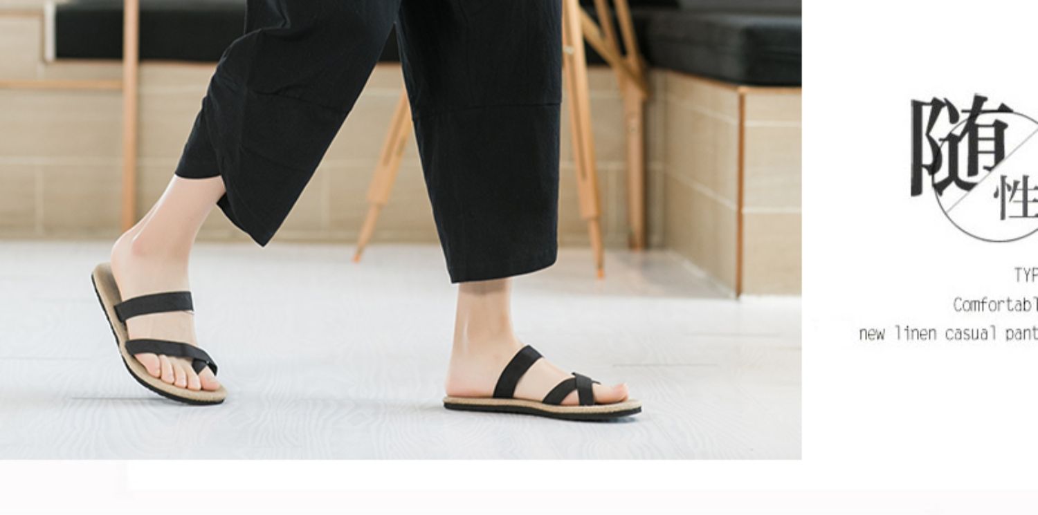 Aliexpress 2022 Summer New Style Chinese style simple solid color seven-inch wide-leg pants for men, beach pants, casual pants for men pic 32