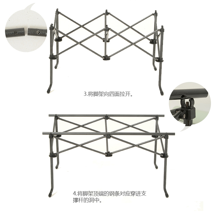 户外便携折叠桌子超轻摆摊桌简易休闲沙滩桌铝合金烧烤露营野餐桌1详情26