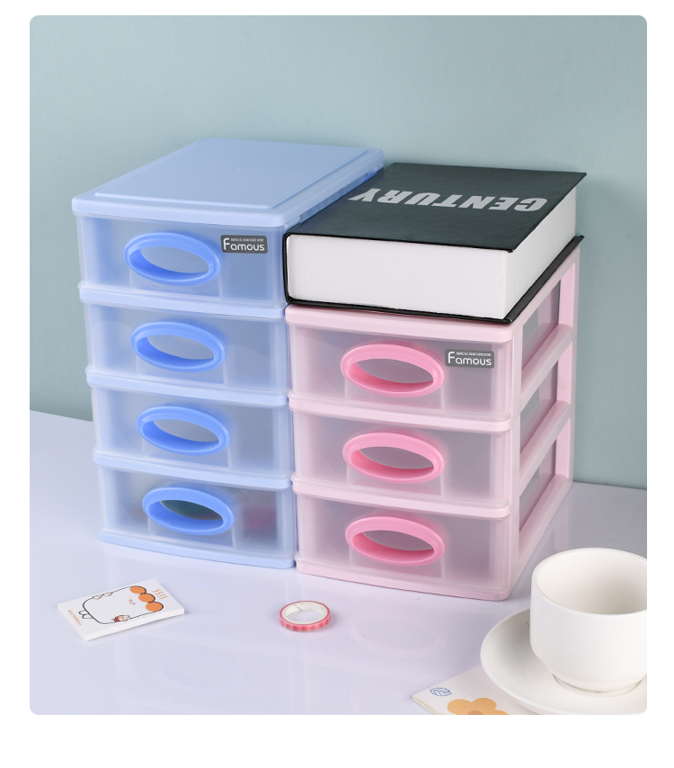 桌面收纳盒抽屉式收纳柜宿舍书桌上置物架可叠加储物整理盒详情9